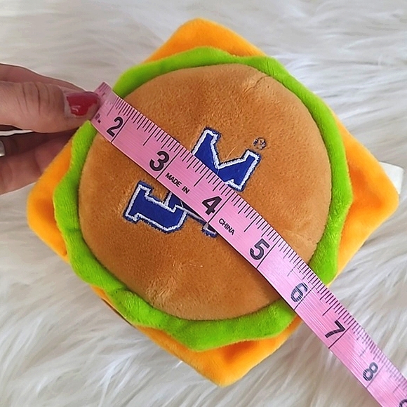 UK University of Kentucky Wildcats Cats Embroidered Cheeseburger Dog Squeek Toy - Picture 11 of 11